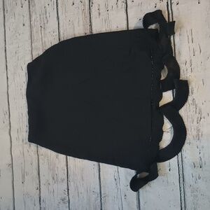 Chloe Black Vintage Silk Ruffle Accent Skirt 38